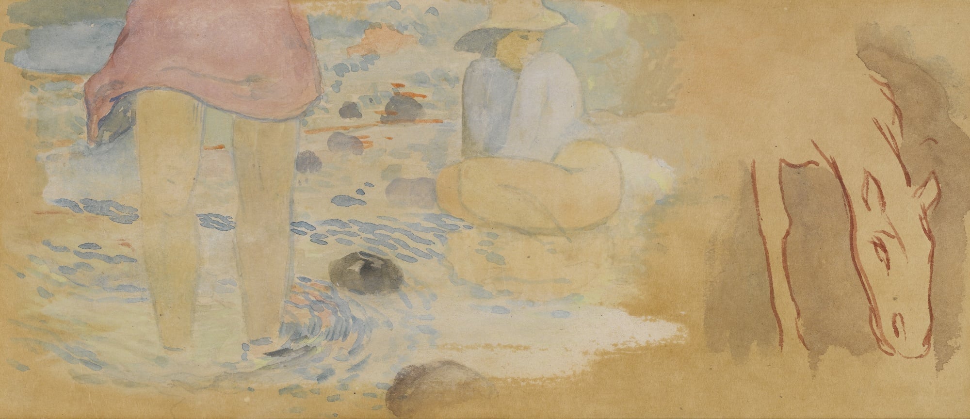 其他 - 未知名画作 - 展现人物与动物的场景 