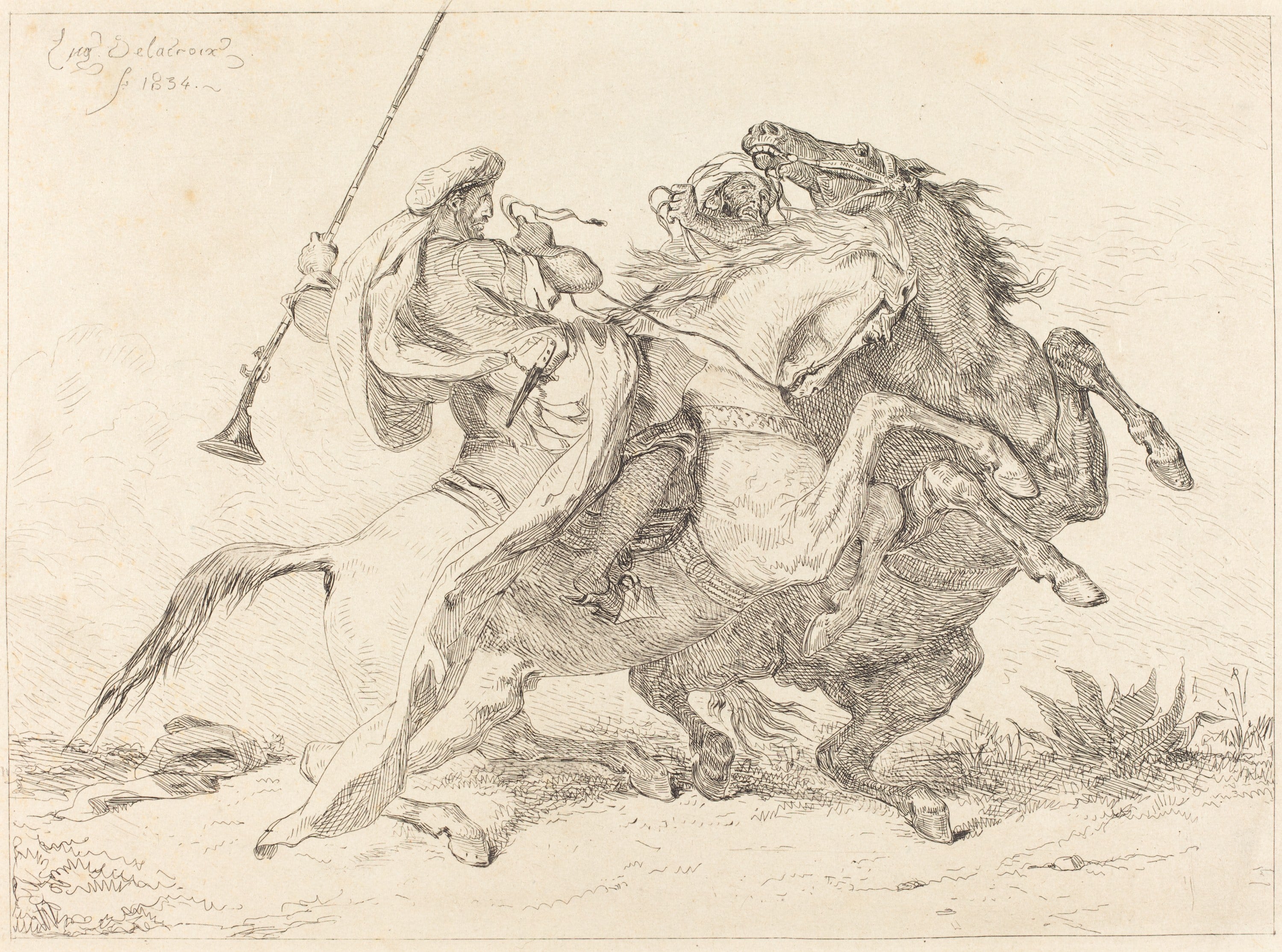 其他 - 未命名作品 - 描绘两人骑马激烈场景 