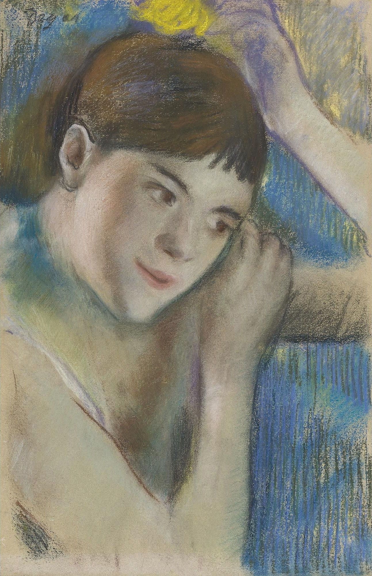 人物肖像神态主题 - 无 - 描绘女子托头神态画面 