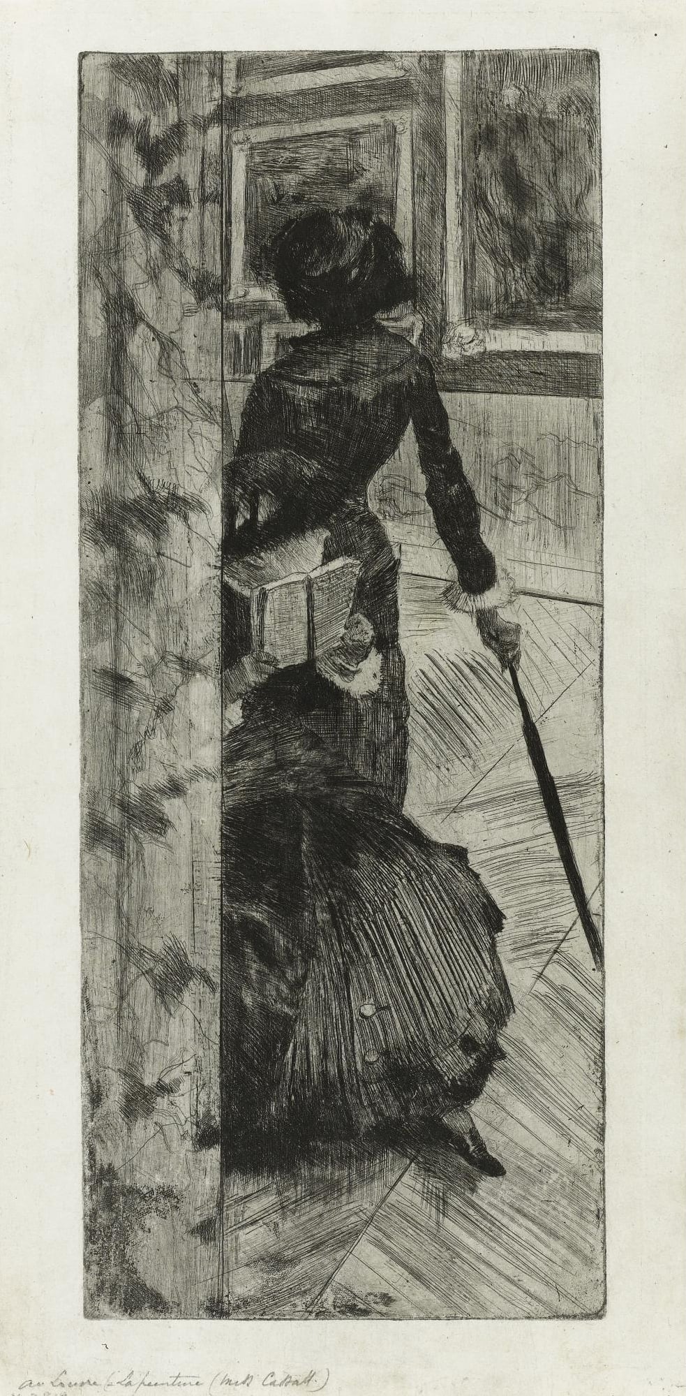 室内生活场景主题 - 未提及 - 女子持杖于室内的画面 