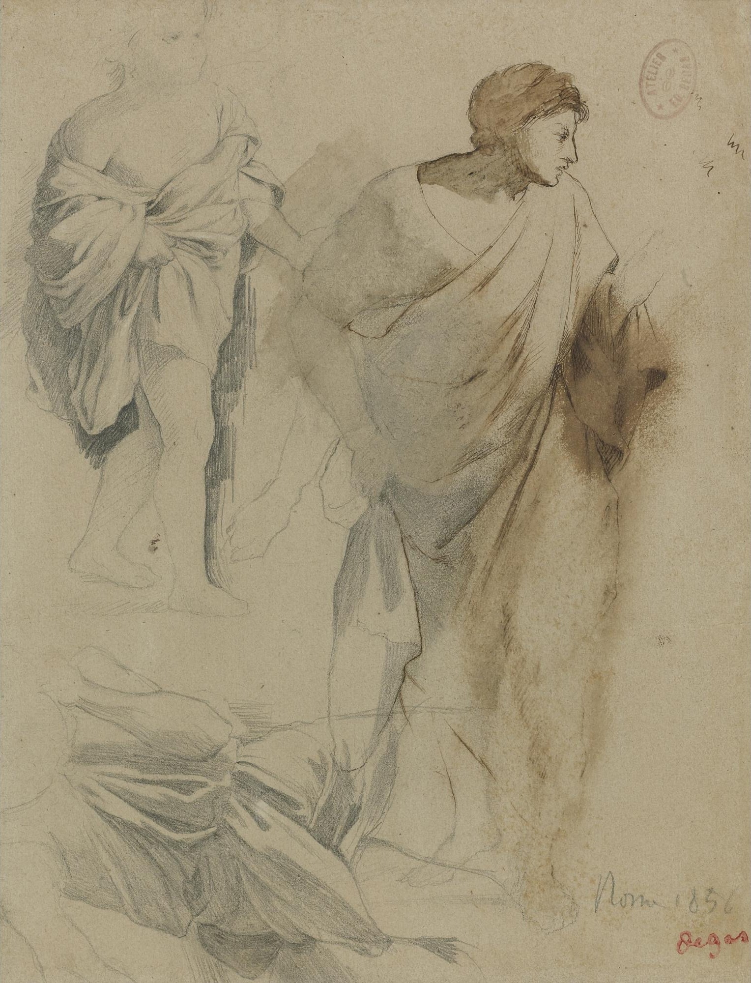 其他 - 未命名人物素描 - 人物姿态与衣褶的描绘 