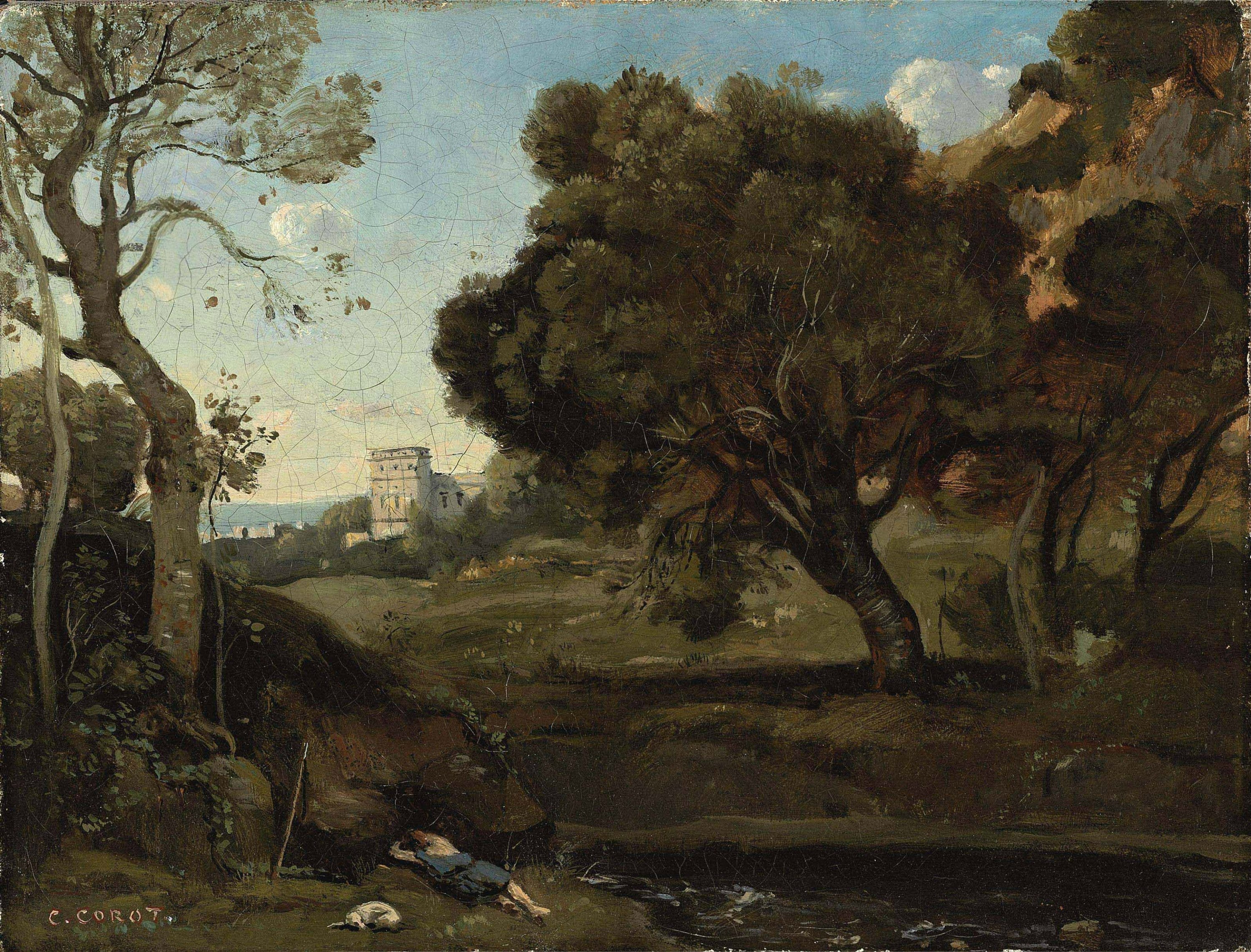 田园诗意风景主题 - 未命名 - 树影下的宁静田园景致 