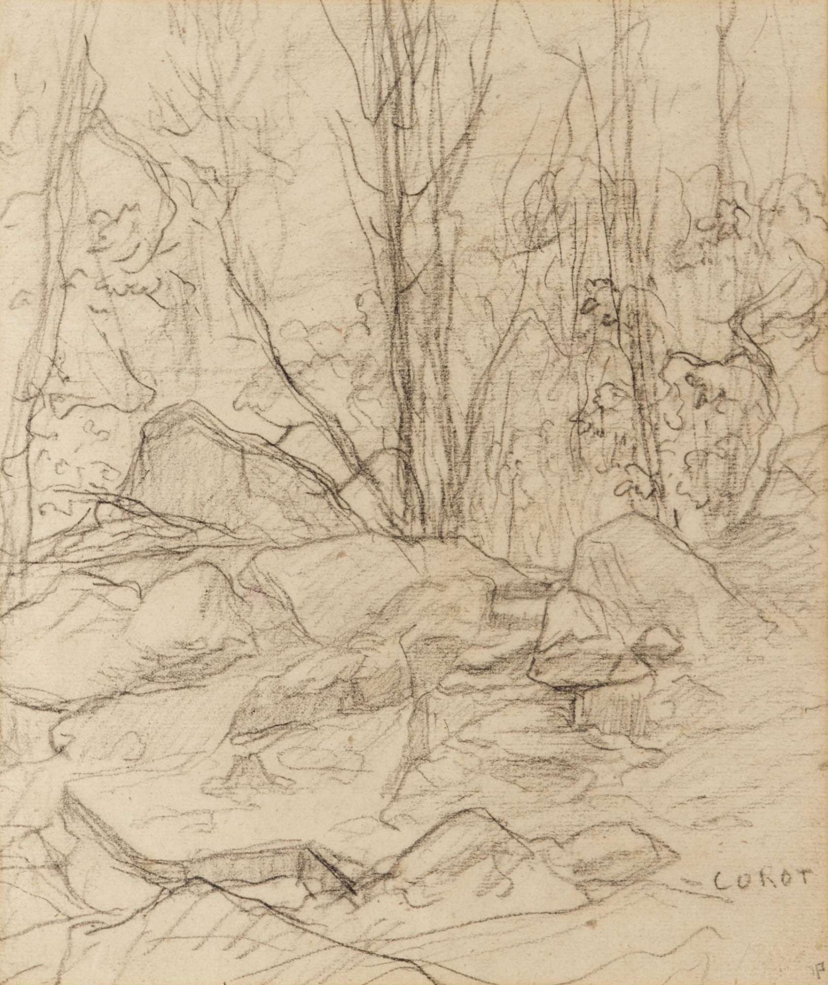 户外写生场景主题 - 未命名写生作品 - 铅笔勾勒自然景物轮廓 