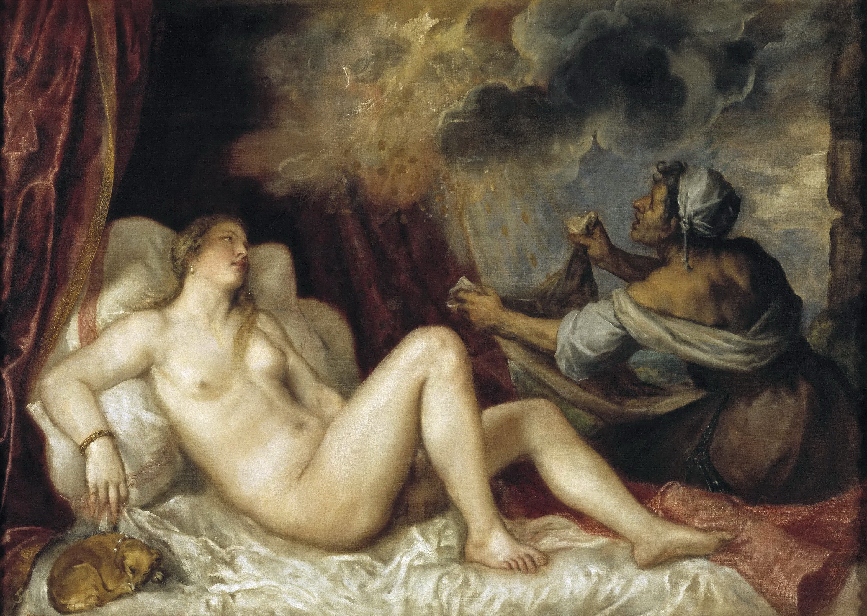 宗教神话场景主题 - 达那厄 - 描绘达那厄受金雨场景