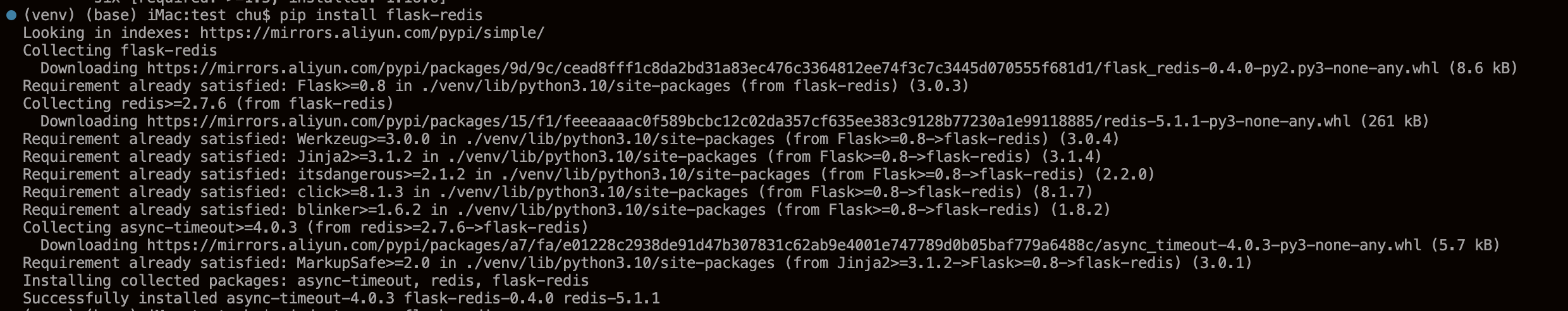 pip安装flask-redis