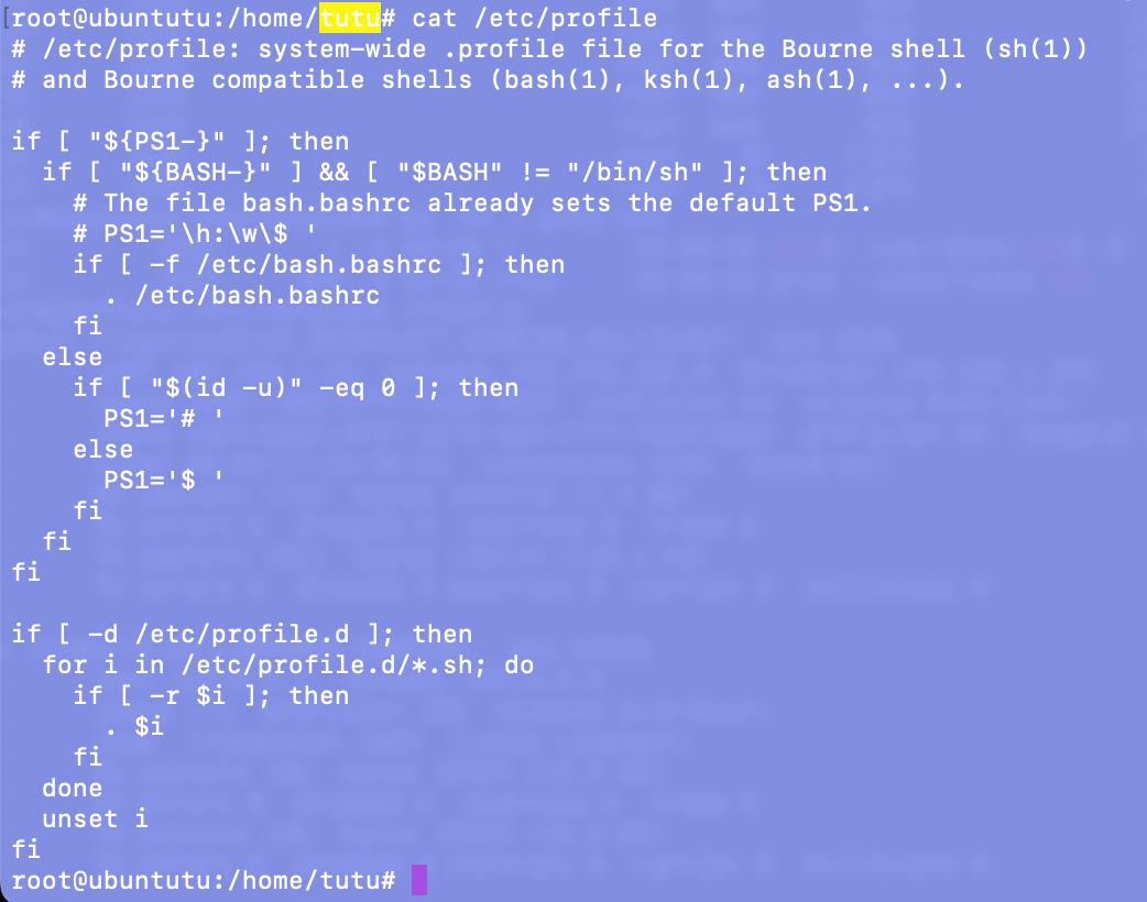 cat /etc/profile